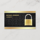 Carte De Visite Verrouillage de cadenas en or moderne (Devant)