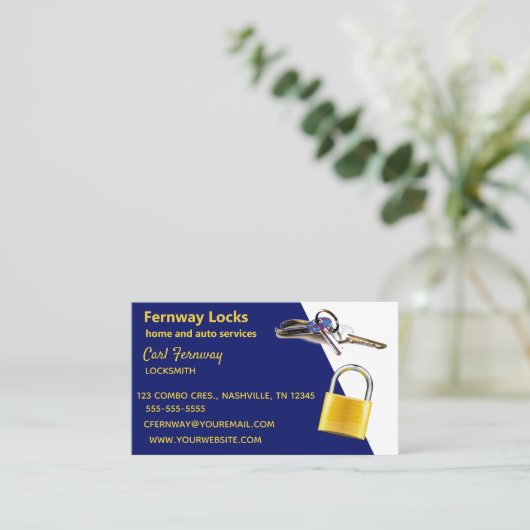 Carte de visite Verrouillage modifiable (Debout devant)