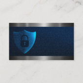 Carte De Visite Verrouiller le logo du bouclier | Code binaire (Dos)