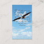 Carte De Visite Vers de bible, ailes comme chrétien d'Eagles (Dos)