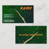 Carte De Visite Vers les étoiles Biplane Green Space Contrail (Devant / Derrière)