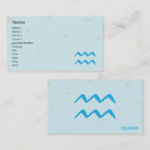 Carte De Visite Verseau - affaires (Devant / Derrière)