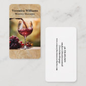 Carte De Visite Versement d'un verre de vin | Dégustations (Devant / Derrière)
