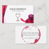 Carte De Visite Verser à vin avec Tige à vin (Devant / Derrière)
