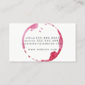 Carte De Visite Verser à vin avec Tige à vin (Dos)