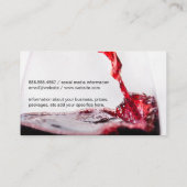 Carte De Visite Verser du vin dans le verre (Dos)