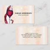 Carte De Visite Verser Du Vin Rouge | Arrière - plan Bokeh (Devant / Derrière)