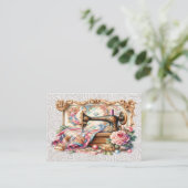 Carte De Visite Version #2 Elegant Seamstress Sewing (Debout devant)