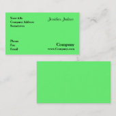 Carte De Visite Vert (Devant / Derrière)