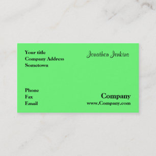 Carte De Visite Vert