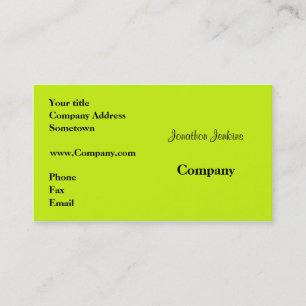Carte De Visite Vert