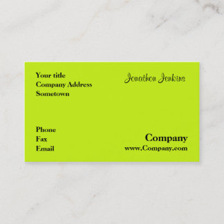 Carte De Visite Vert