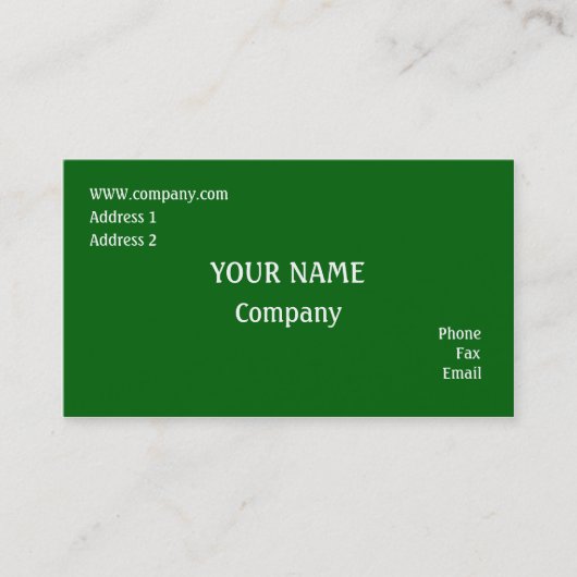 Carte De Visite Vert (Devant)