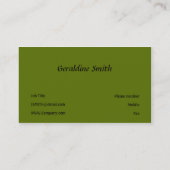 Carte De Visite Vert (Dos)