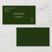 Carte De Visite Vert (Devant / Derrière)