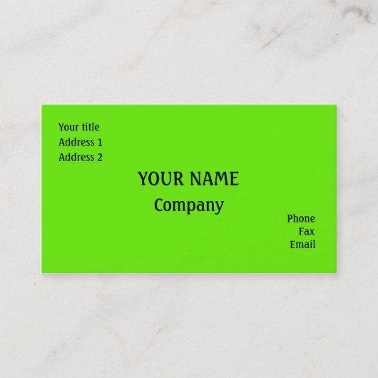 Carte De Visite Vert (Devant)