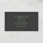 Carte De Visite Vert 3 élégant (Dos)