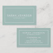 Carte de visite vert à la menthe d'élégance modern (Devant / Derrière)