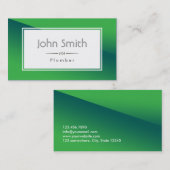 Carte de visite vert abstrait de plombier (Devant / Derrière)