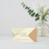 Carte De Visite Vert Abstrait et tonique neutre (Debout devant)