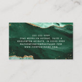 Carte De Visite Vert Agate Gold Parties scintillant Script Monogra (Dos)