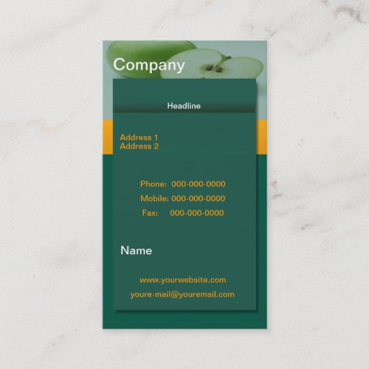 Carte de visite vert Apple (Devant)