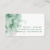 Carte de visite vert aquarelle (Dos)