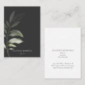 Carte De Visite Vert aquarelle moderne Gris minimal (Devant / Derrière)