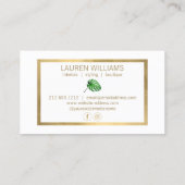 Carte De Visite Vert aquarelle Tropical Monstera Motif (Dos)