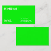Carte de visite vert au néon de professeur de (Devant / Derrière)
