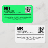 Carte De Visite Vert au néon professionnel de couverture de style (Devant / Derrière)