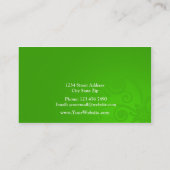 Carte De Visite Vert avec le concepteur en spirale (Dos)