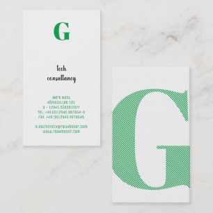 Carte De Visite Vert basé sur la typographie