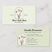 Carte De Visite Vert Beige Elegant Dandelion Fleuriste (Devant / Derrière)