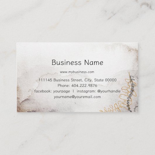 Carte De Visite Vert bio Or moderne et vert (Dos)