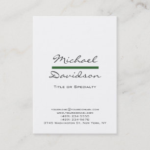 Carte de visite vert blanc de script gris tendance