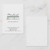 Carte de visite vert blanc de script gris tendance (Devant / Derrière)