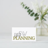 Carte De Visite Vert blanc et olive élégant avec Monogramme (Debout devant)