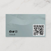 Carte De Visite Vert bleu Abstrait Techno Wave (Dos)