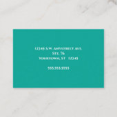 Carte De Visite Vert bleu avec or et Parties scintillant Style bea (Dos)