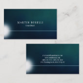 Carte De Visite Vert Bleu Élégant Simple Propre (Devant / Derrière)