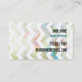 Carte de visite vert-bleu rose grunge de Chevron (Dos)