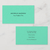 Carte De Visite Vert bleu vert minimaliste tendance (Devant / Derrière)