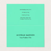 Carte De Visite Vert bleu vert minimaliste tendance (Extérieur déplié)