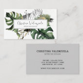 Carte De Visite Vert botanique chic moderne (Devant / Derrière)