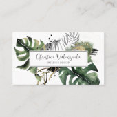 Carte De Visite Vert botanique chic moderne (Devant)