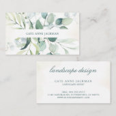 Carte De Visite Vert botanique moderne Eucalyptus Élégant (Devant / Derrière)