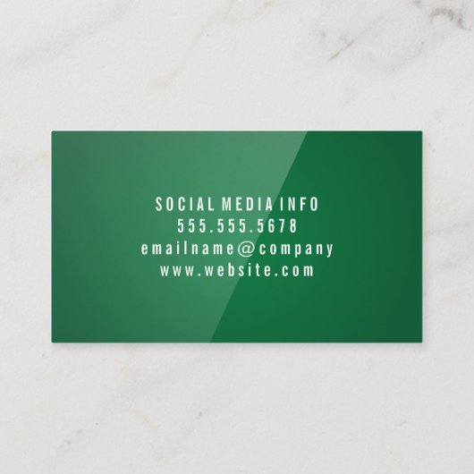 Carte De Visite Vert brillant (Dos)