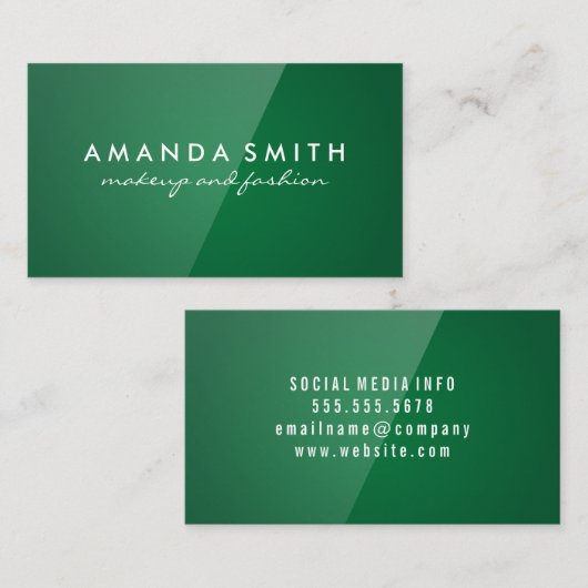 Carte De Visite Vert brillant (Devant / Derrière)