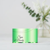 Carte De Visite Vert brillant avec photo Stylish moderne (Debout devant)